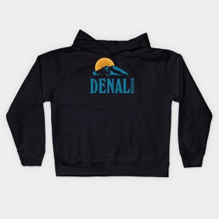 Alaska Denali National Mount Park Retro Vintage Design Gift Kids Hoodie